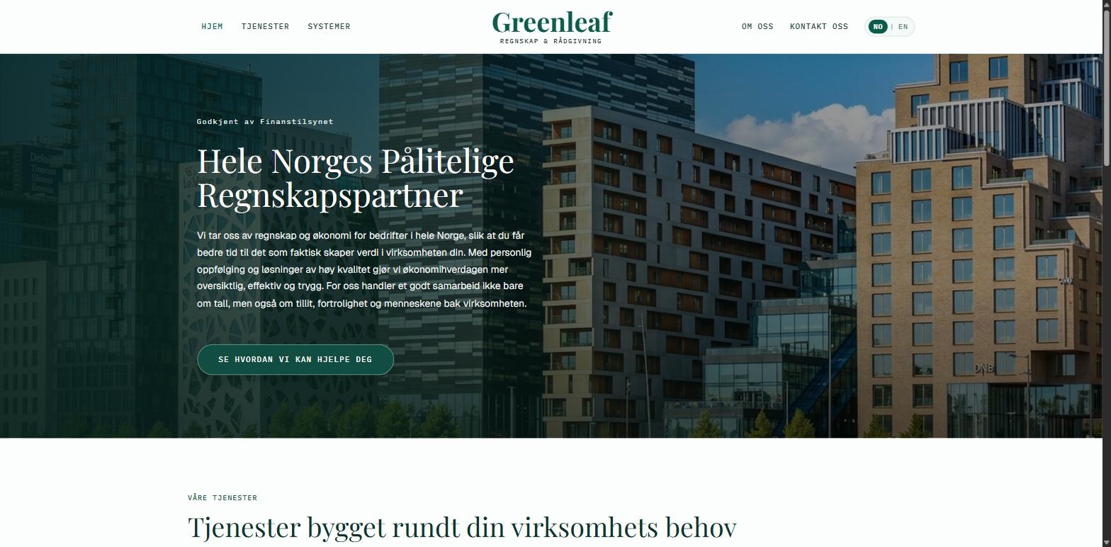 Forsiden til Greenleaf Accounting AS