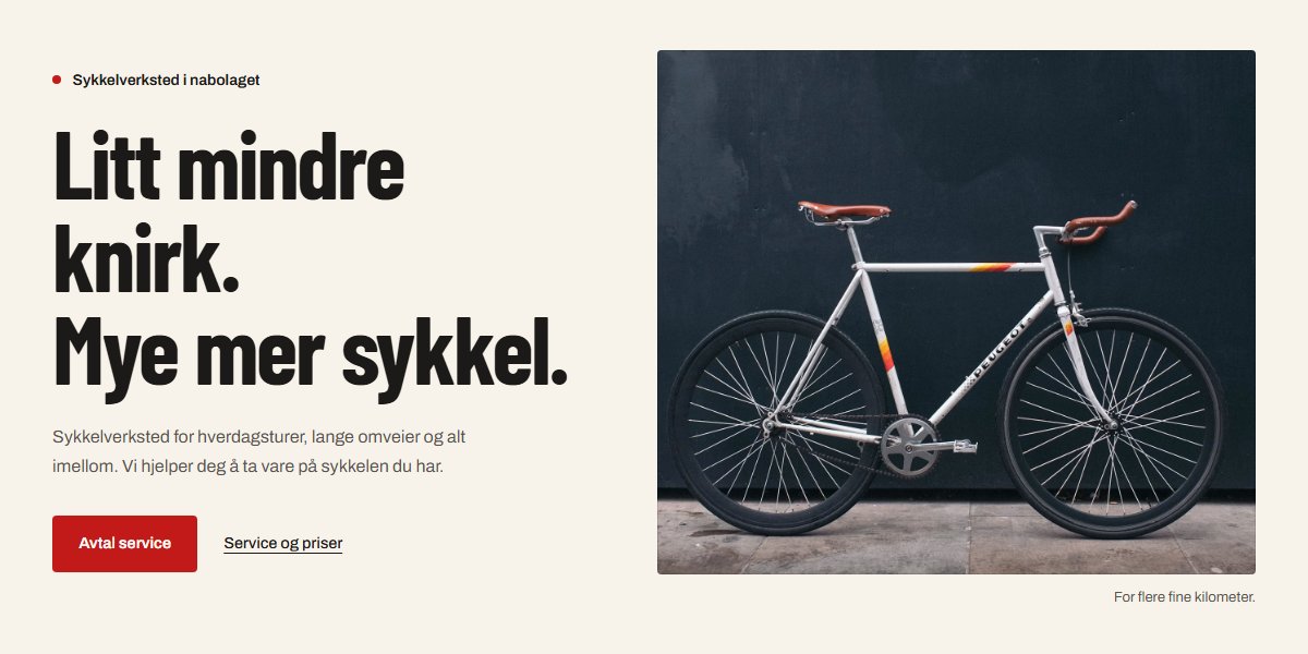 Forhåndsvisning av temaet Frihjul for sykkelverksteder