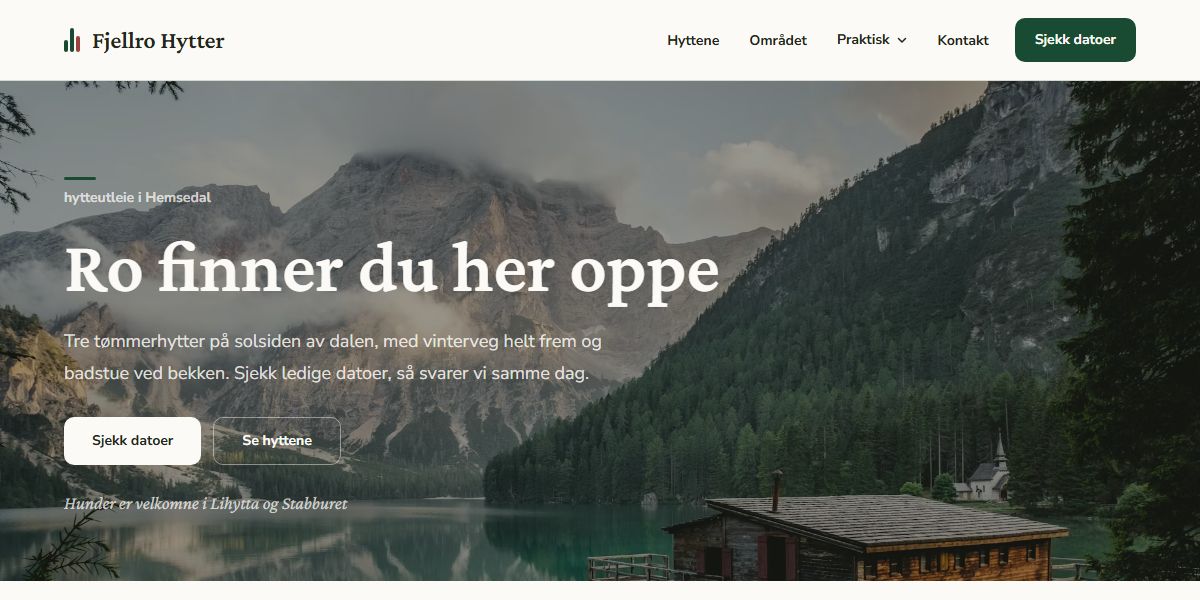 Forhåndsvisning av temaet Fjellstue for Hytteutleie