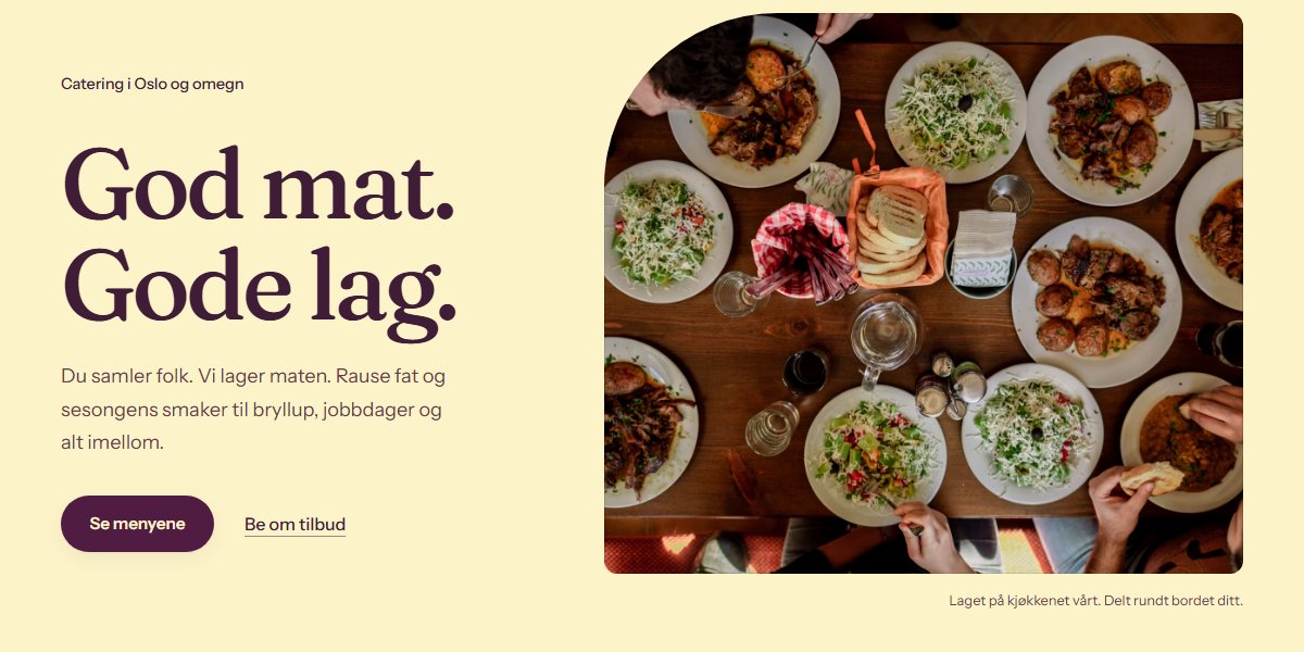 Forhåndsvisning av temaet Bord & lag for cateringselskaper