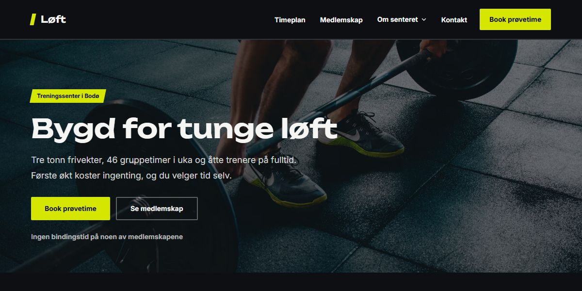 Forhåndsvisning av temaet Volt for Treningssenter