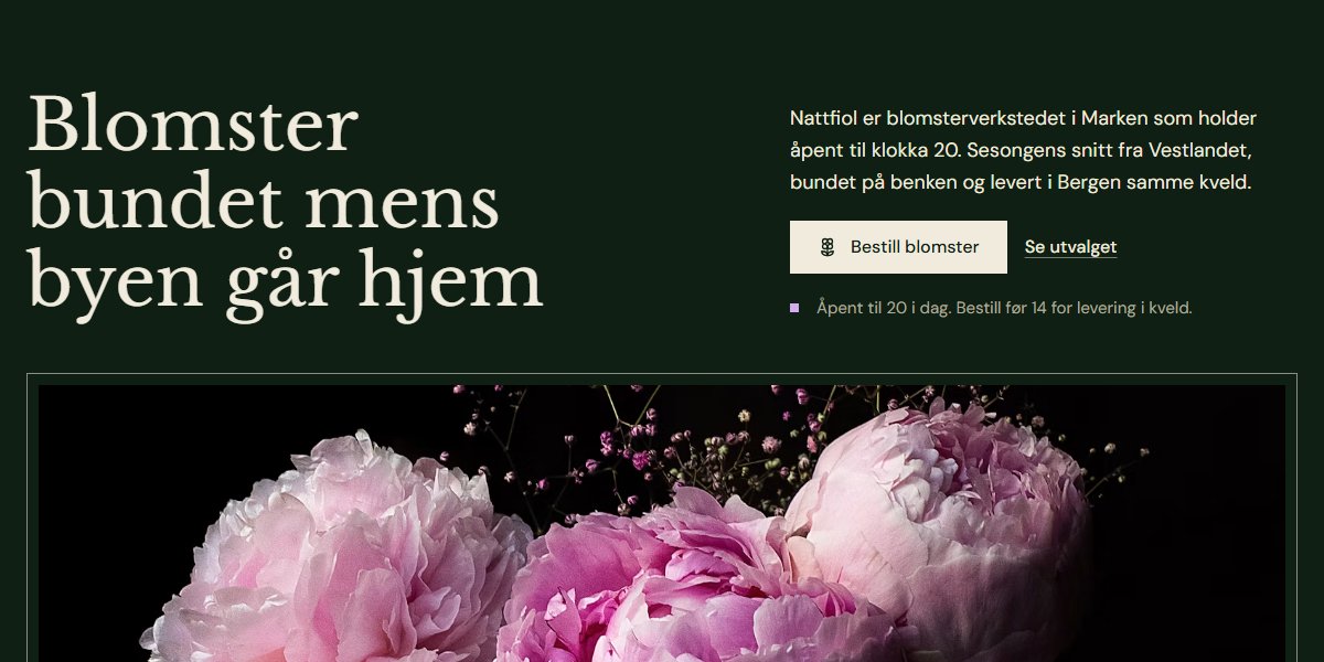 Forhåndsvisning av temaet Nattfiol for blomsterbutikker